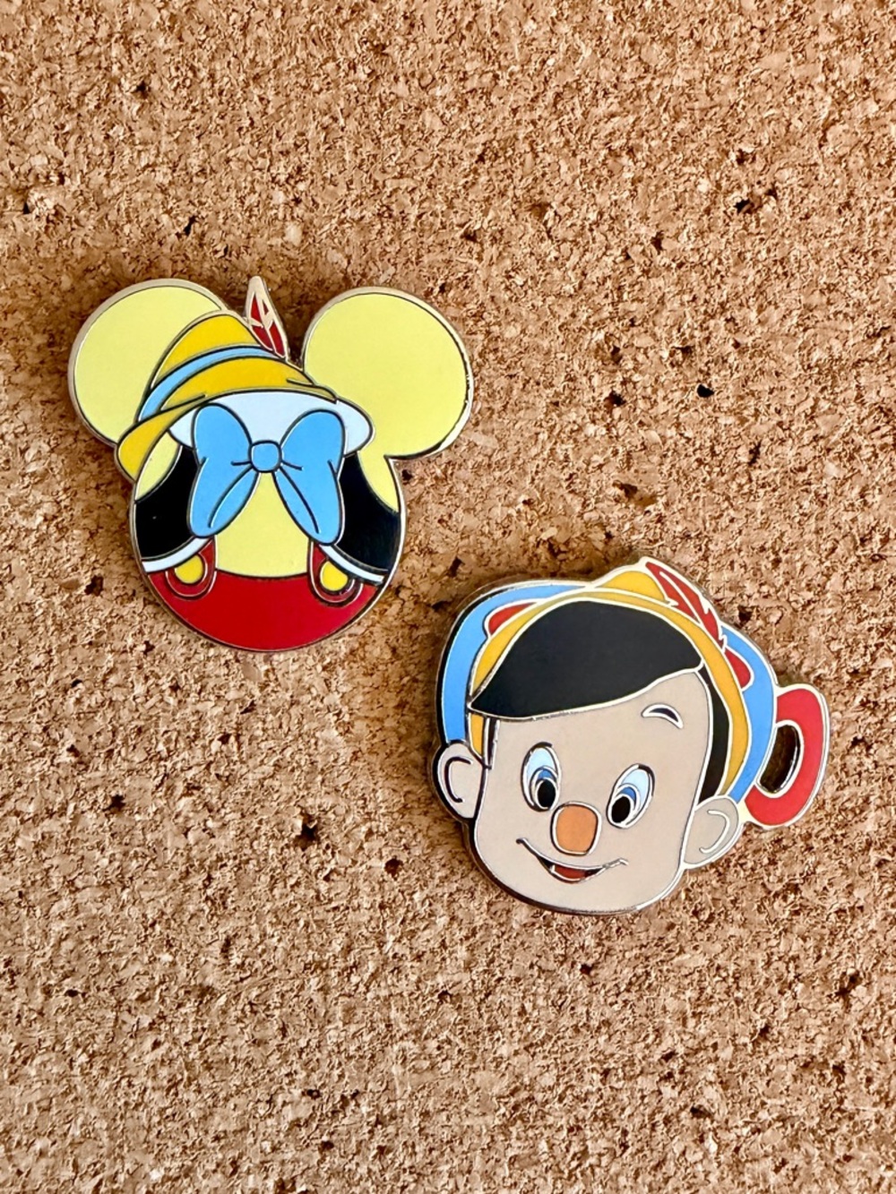 Disney Pinocchio Enamel Pins - Set of 2 Pins